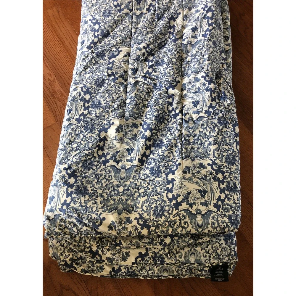 RALPH LAUREN Tamarind Blue Porcelain Cotton Comforter Size Full/Queen Gorgeous